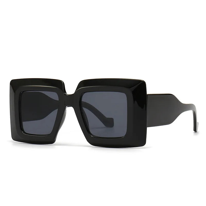 Stripe Oversized Vintage Square Sunglasses