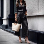 M&H | Two-Piece Set with Wide-Leg Cropped Pants