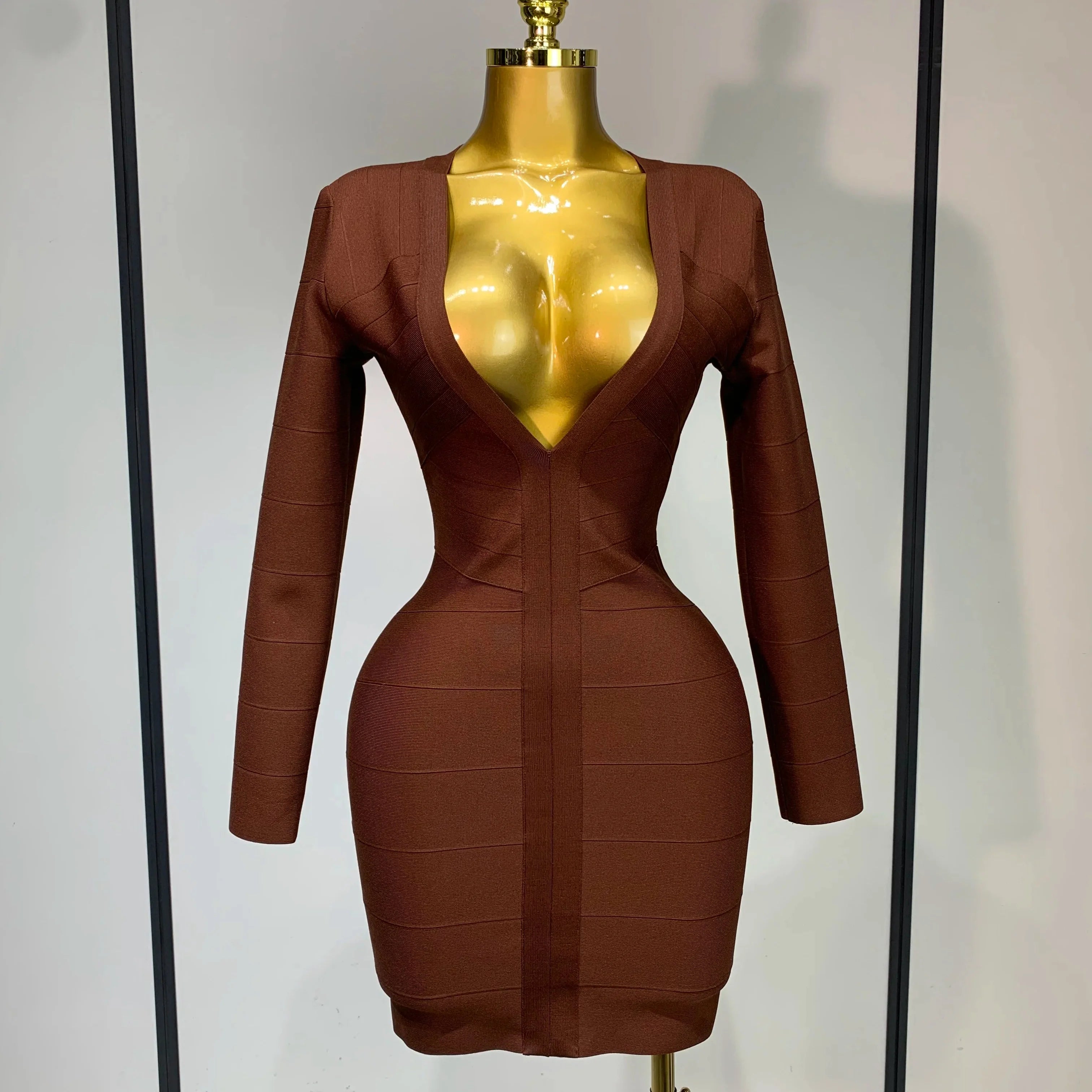 Virellea – Deep V Bandage Mini Dress