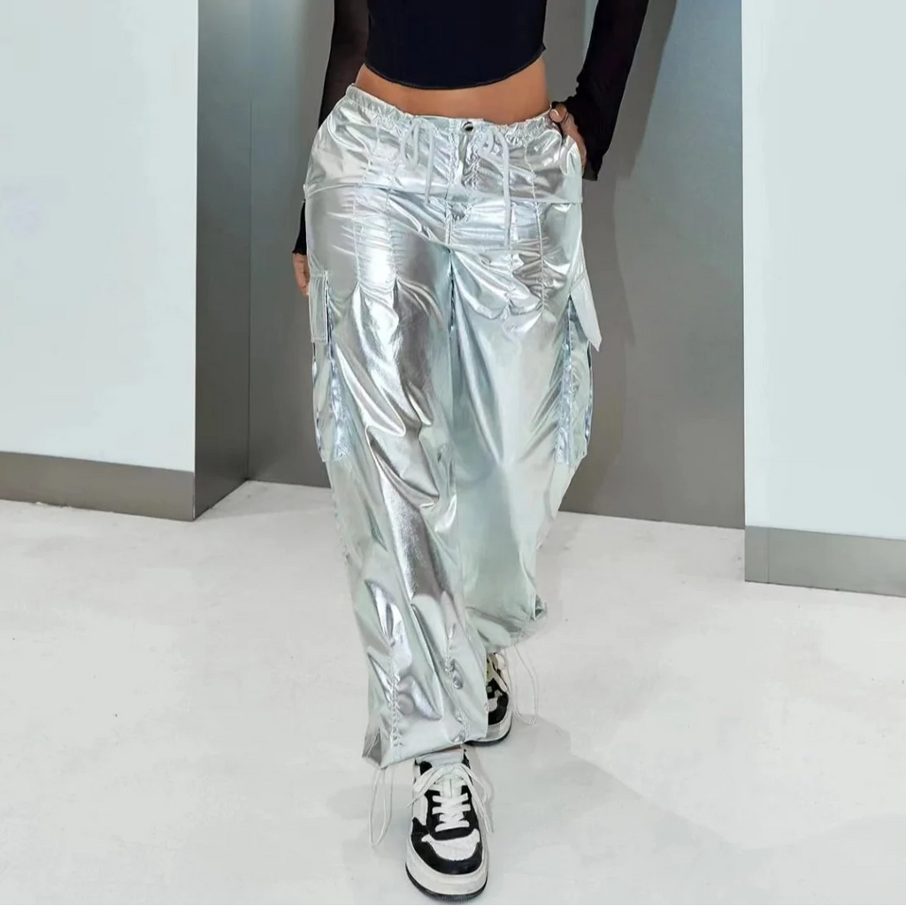 Minna - Metallic Cargo Pants