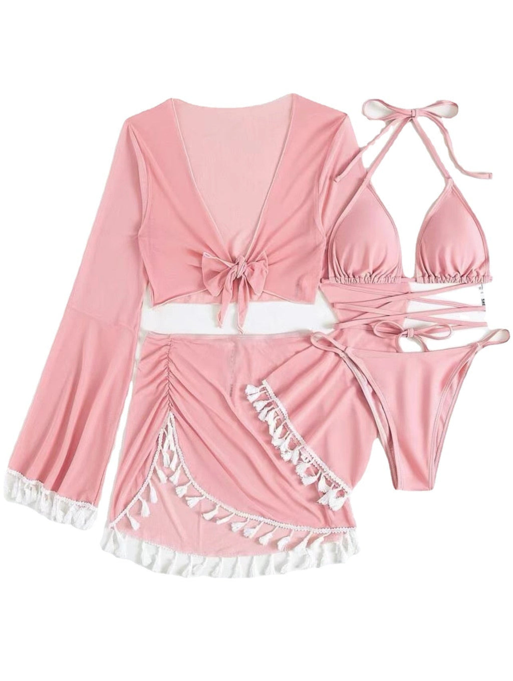 Four Piece Tassel Bikini Set