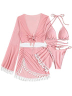 Four Piece Tassel Bikini Set