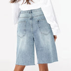 Zaylina – Distressed Denim Bermuda Shorts