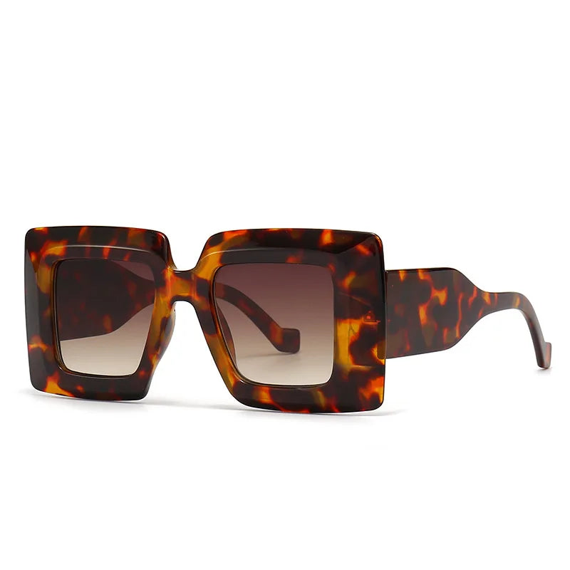 Stripe Oversized Vintage Square Sunglasses