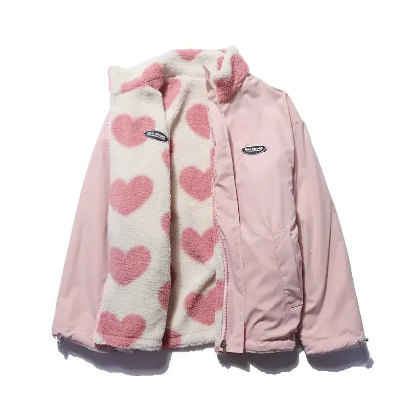 Reversible Heart Print Jacket