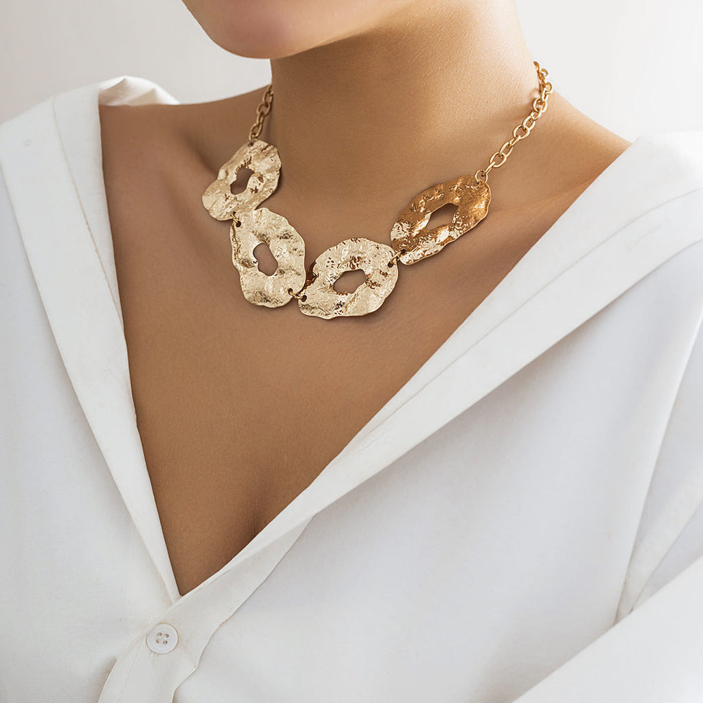 Irregular Liquid Metal Fluid Necklace&Belt