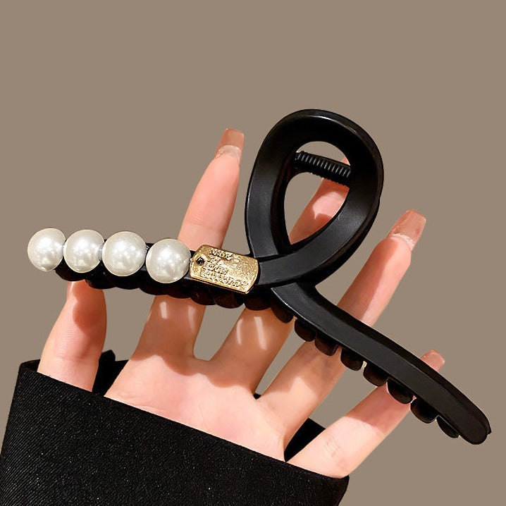 Beaded Frosted Black Hair Claws