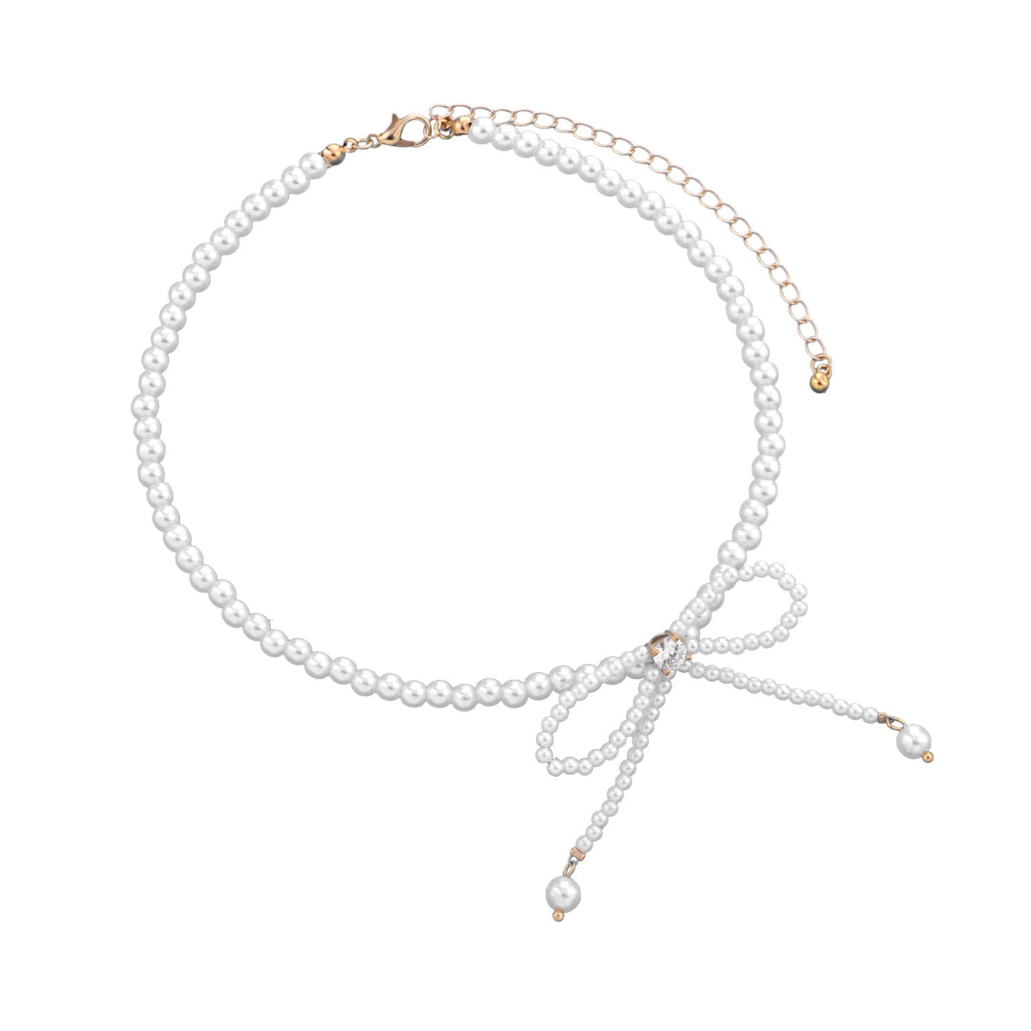 Fairy Pearl Tassel Bow Necklace