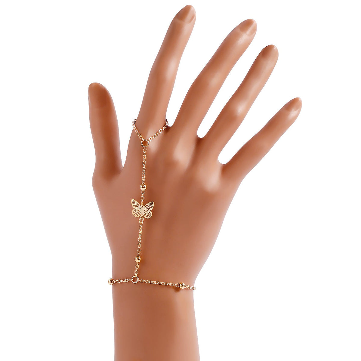 Punk Butterfly Finger Chain Bracelet