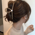 Pearl Decorated Frosted Hair Claws
