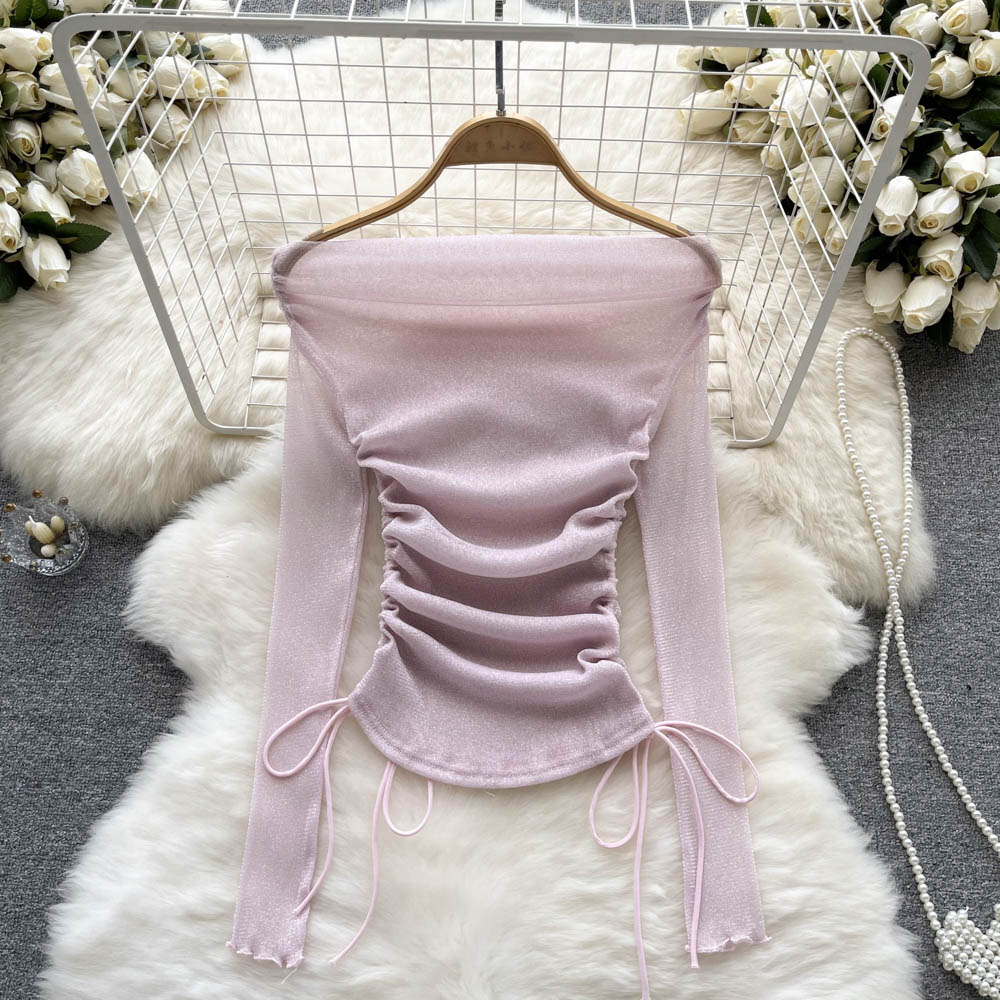 Niche Drawstring Off-shoulder Bottom Top