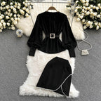 Two-piece Blouse Beaded Dress