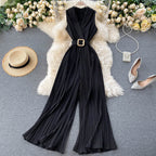 Sleeveless Tie Waist Jumpsuit