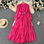 Vintage Single Breasted Chiffon Dress
