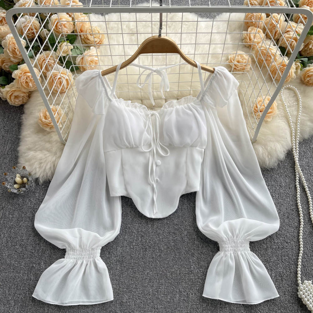 Loose Lace-up Halter Shirt