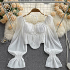 Loose Lace-up Halter Shirt