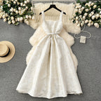 Courtly Floral Jacquard Slip Dress