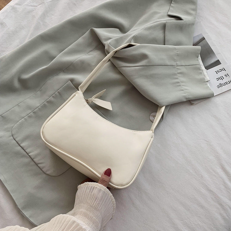 Korean Style Solid Color Underarm Bag