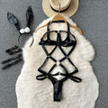 Unique Design PU Hollowed Jumpsuit