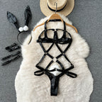 Unique Design PU Hollowed Jumpsuit