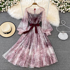 Fairy Ink Printing Mesh Dress
