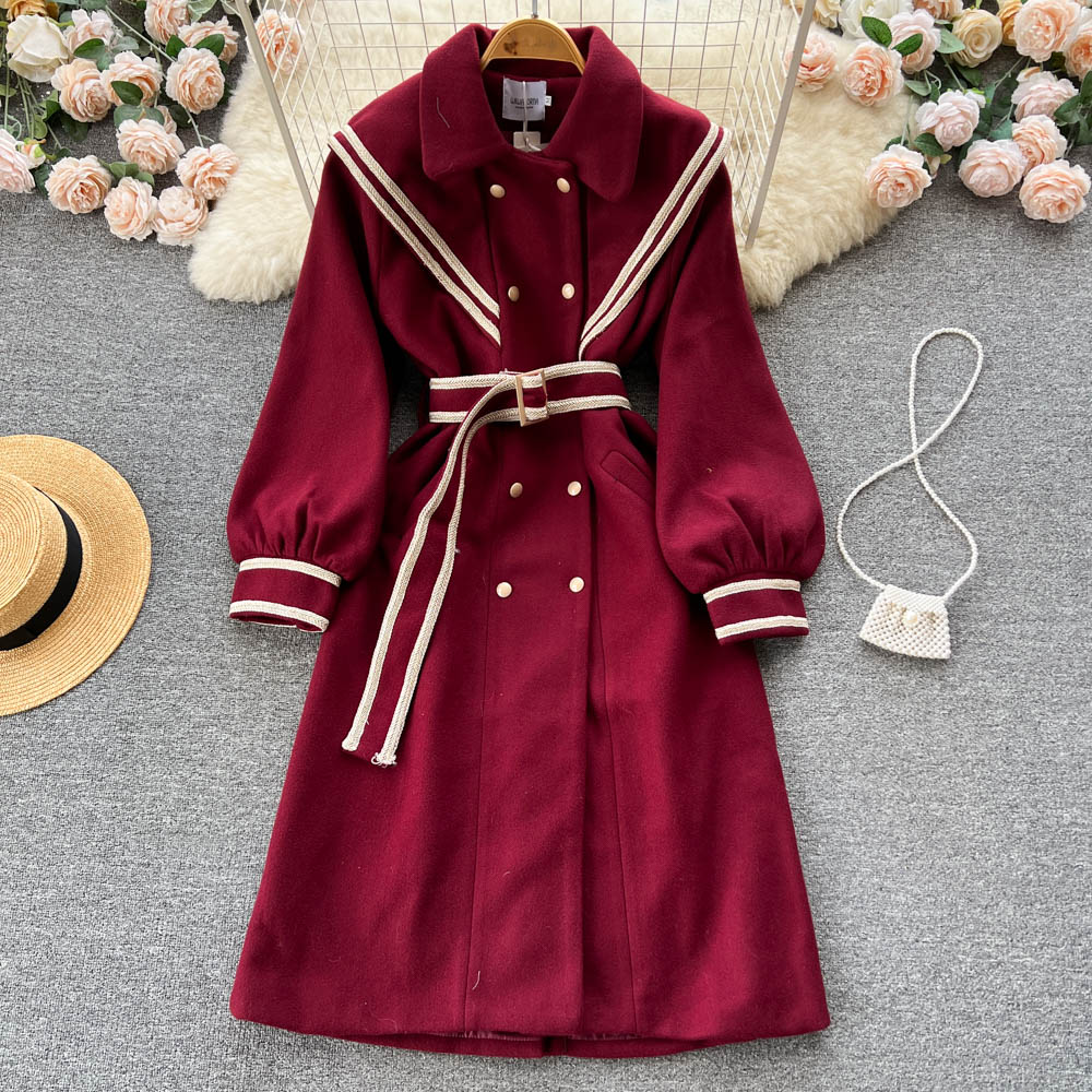 Lapel Double-breasted Trench Coat