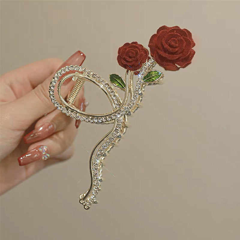 Rosette Velvet Knotted Hair Clip