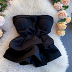 Niche Double Ruffled Hem Short Top