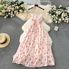Vintage Ruffled Printed Slip Dress