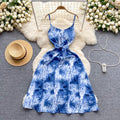 Bow-tie Tie-dye Floral Slip Dress
