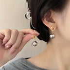 Gold&Silver Color Clashing Ball Earrings