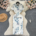 Chinese Style Floral Split Cheongsam