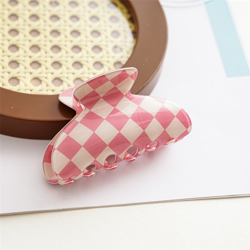 Colorful Checkerboard Hair Claws