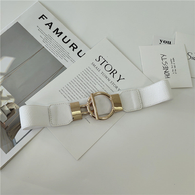 Gold T-Buckle Vintage Stretch Belt