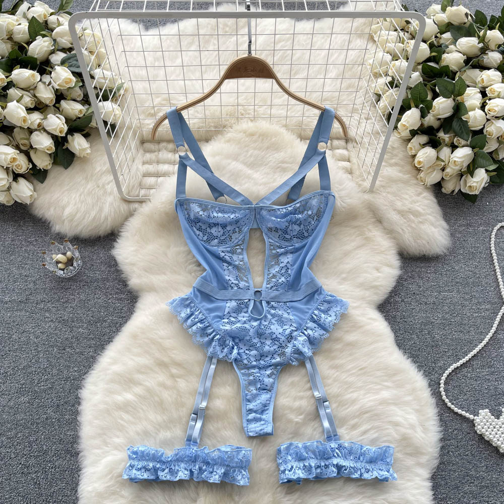 Lace See-through Low-cut Jumpsuit