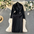 Double-breasted Black Coat Dress