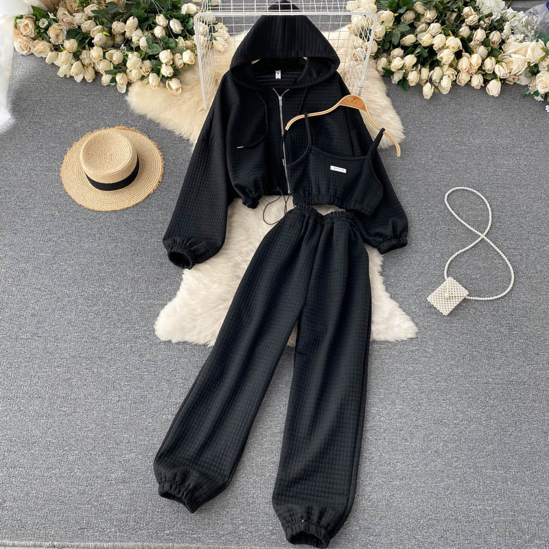 Vest&Hoodie&Trousers Casual 3Pcs