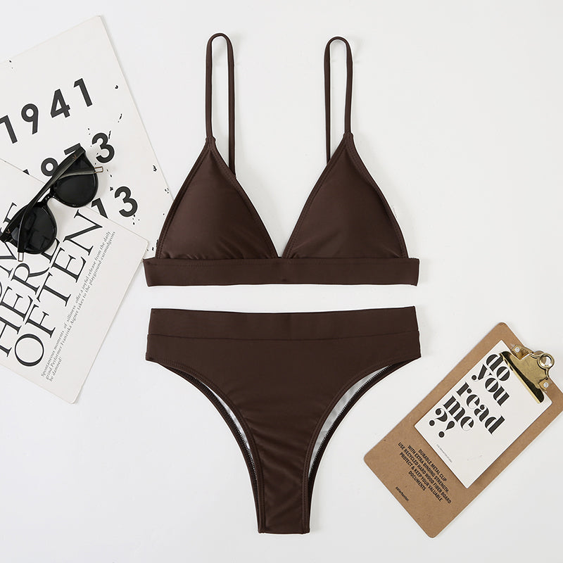 Solid Color Chic Padded Bikini