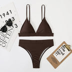Solid Color Chic Padded Bikini