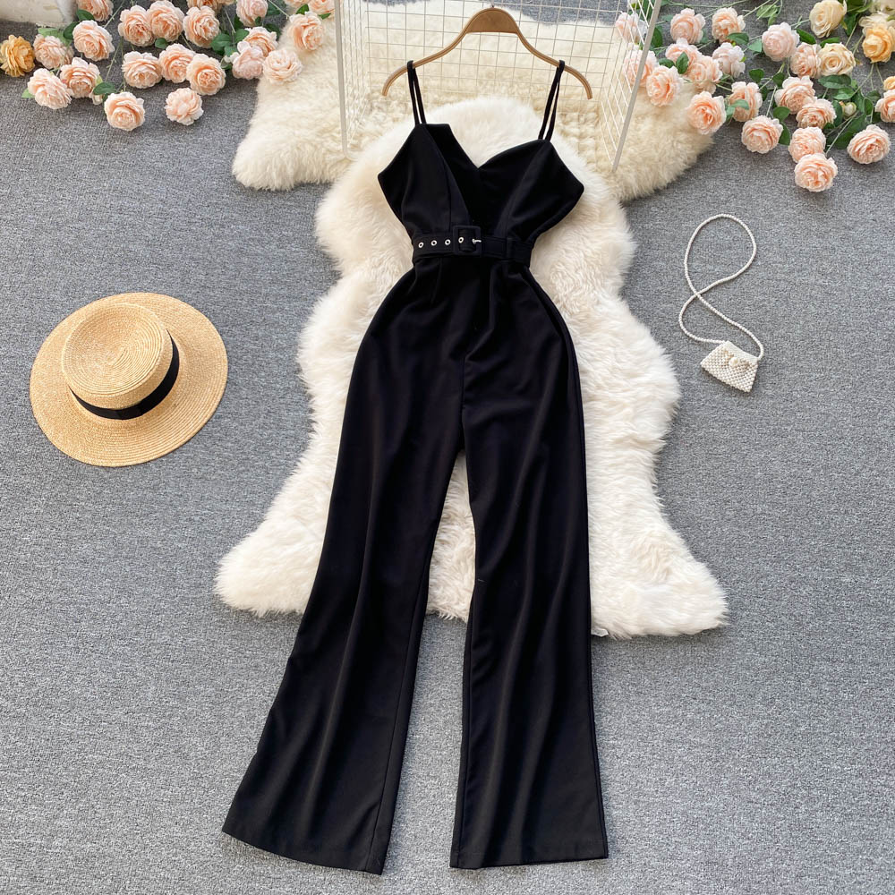 Sleeveless Sling Wide-Leg Jumpsuit