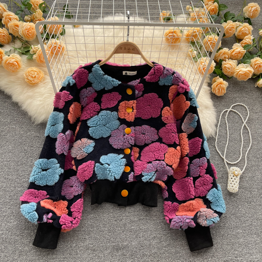 Vintage 3d Colorful Floral Jacket