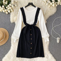 Faux Two-pieces Patchwork Knitted Dress