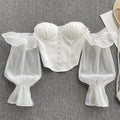 Strapless Chiffon Long Sleeve Top