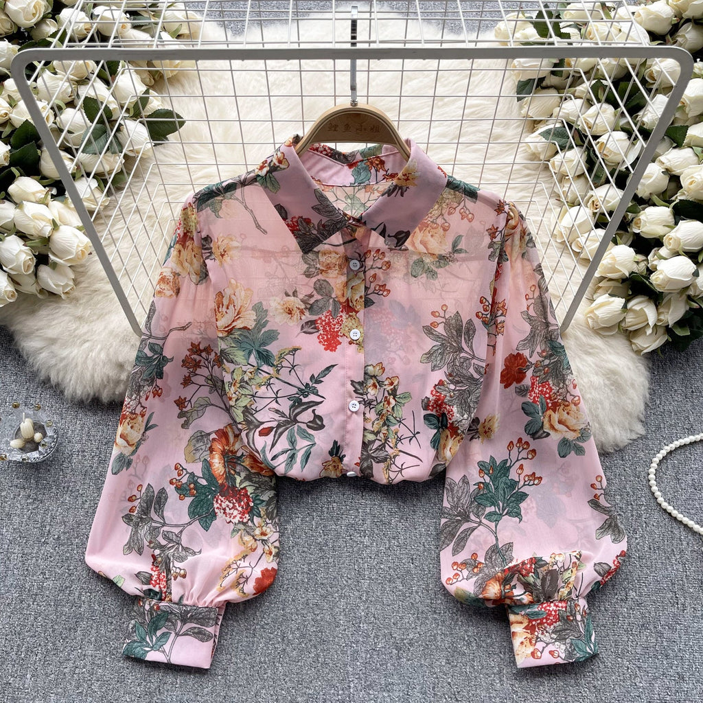 Vintage Floral Printed Loose Shirt
