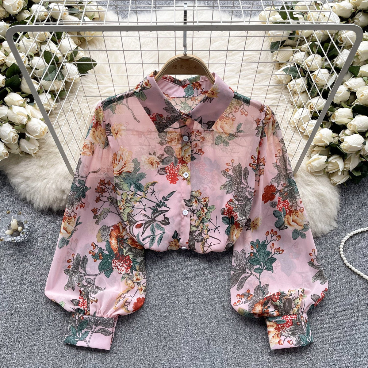 Vintage Floral Printed Loose Shirt