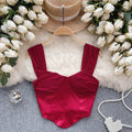 Mesh Patchwork Satin Padded Camisole