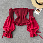 Niche Strapless Solid Colour Shirt