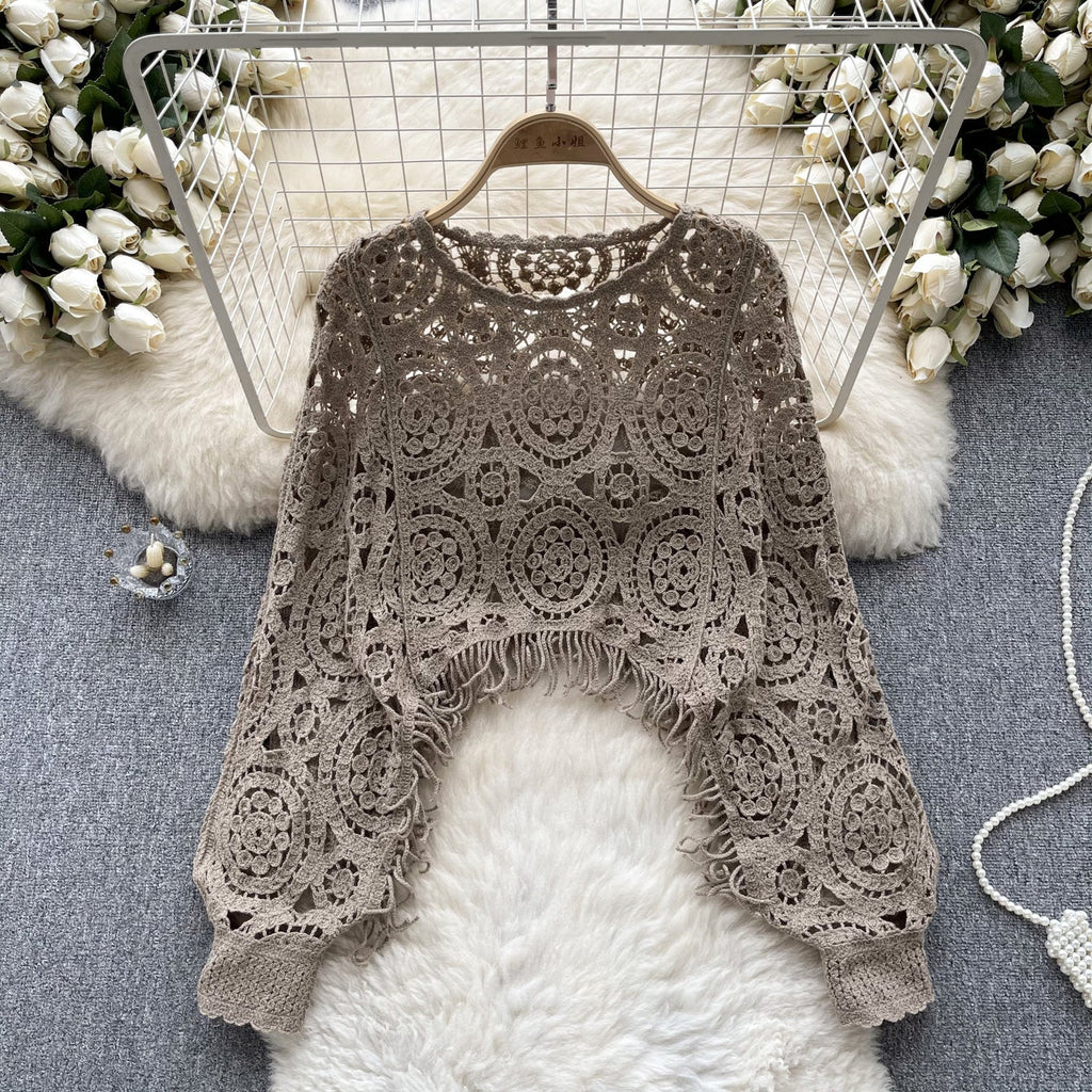 Vintage Hollowed Crochet Knitted Top