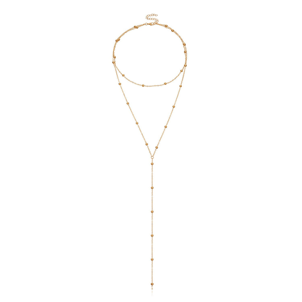 Exaggerated Geometric Tassel Bead Necklace
