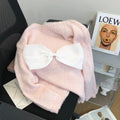Bow Tie Decorated Off-the-shoulder Sweater